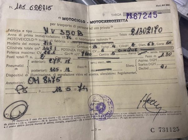 MV Agusta 350 Sport 1974 136429