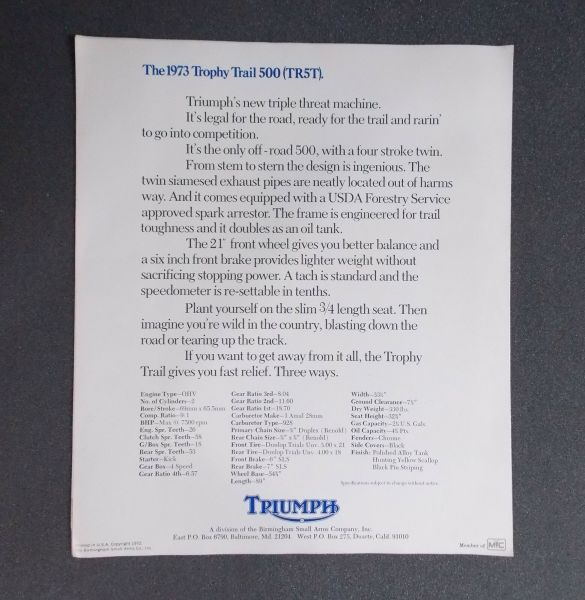 Triumph TR 5 Trophy 1973 136554