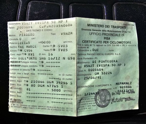 Piaggio Vespa 50 HP 1991 113601